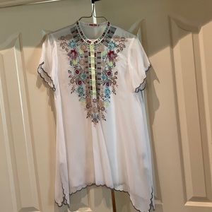Johnny Was embroidered top